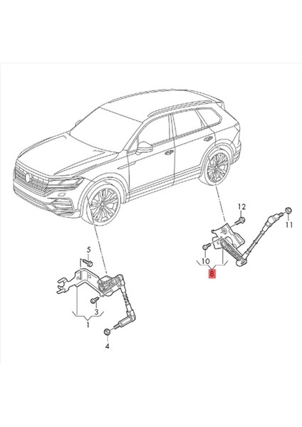 2x 4M0941309K Arka Sol Far Sıvı Seviyesi Sensörü Vw Touareg Audi Q7 Q8 Sq8 E-Tron Sportback Gövde Yükseklik Sensörü (Yurt Dışından)