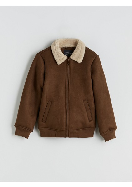 Yeni Sezon Kürk Yaka Erkek Çocuk Süet Görünümlü Mont fiyatları
