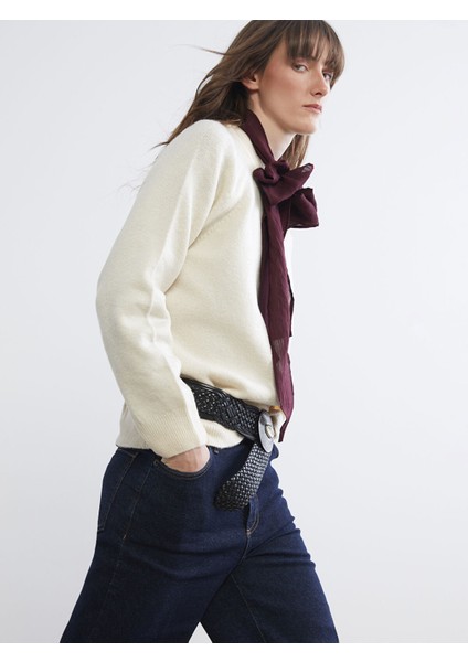 Yeni Sezon Bisiklet Yaka Kadın Triko Kazak