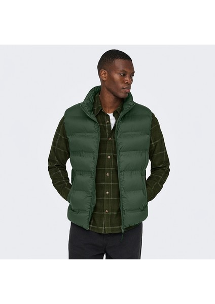 Only&sons Union Seamless Life Puffer Erkek Haki Dik Yaka Yelek fiyatları