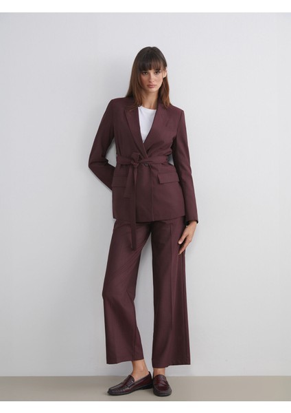 Yeni Sezon Çizgili Beli Kuşaklı Kadın Blazer Ceket fiyatları