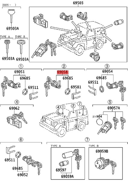 Toyota Için Silindir Kilitleme Yakıt Kapağı Tüm Hilux / 4-Runner Dizel Modelleri Tip Tip Kapağı 69058-60071 6905860071 (Yurt Dışından) indirimleri