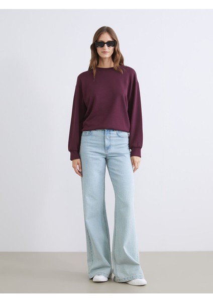 Yeni Sezon Bisiklet Yaka Oversize Kadın Sweatshirt fiyatları