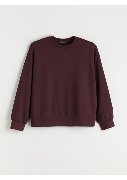 Yeni Sezon Bisiklet Yaka Oversize Kadın Sweatshirt indirimleri