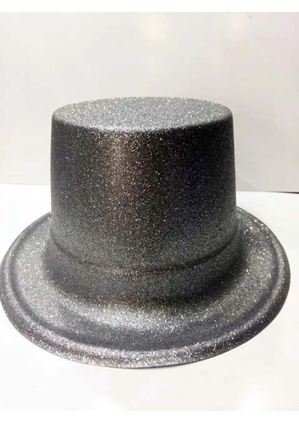 Gümüş Renk Uzun Plastik Simli Parti Şapkası modelleri