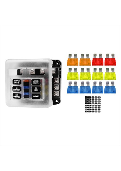 6 Yollu Araba Teknesi Sigorta Kutusu Tutucu Bıçak Sigorta Tutucu Blok Uyarı Göstergesi 12V 36V Güç Dağıtım Paneli Kart (Yurt Dışından) fiyatları