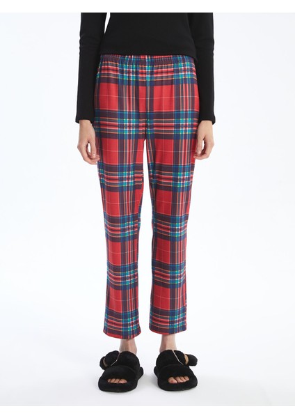 Yeni Sezon Beli Lastikli Ekose Kadın Pijama Alt fiyatları