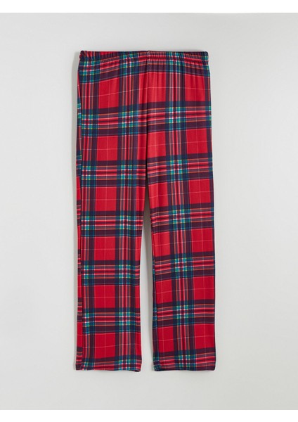 Yeni Sezon Beli Lastikli Ekose Kadın Pijama Alt indirimleri