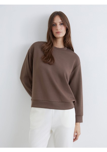 Yeni Sezon Bisiklet Yaka Oversize Kadın Sweatshirt