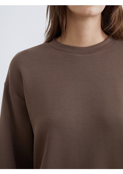 Yeni Sezon Bisiklet Yaka Oversize Kadın Sweatshirt modelleri