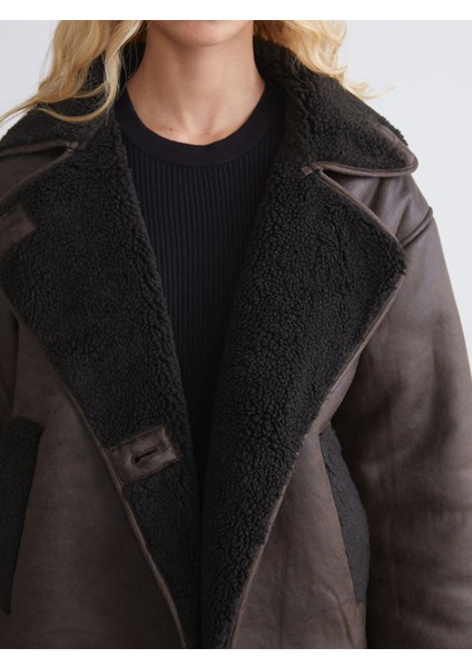 Yeni Sezon Pelüş Biker Yaka Kadın Süet Mont modelleri