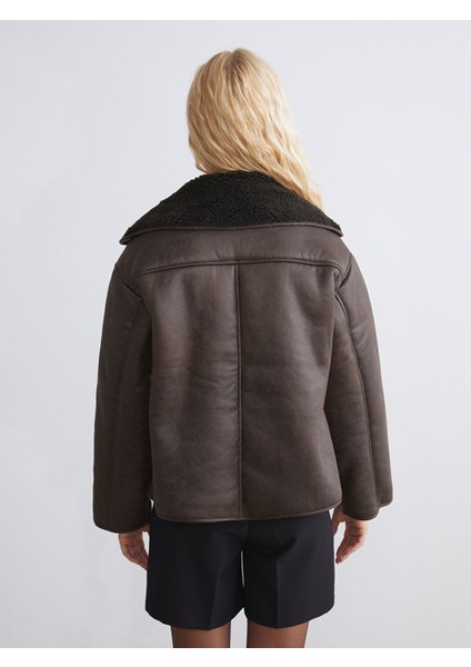 Yeni Sezon Pelüş Biker Yaka Kadın Süet Mont indirimleri