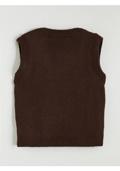 Yeni Sezon V Yaka Kız Çocuk Triko Süveter modelleri