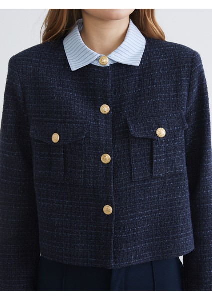 Yeni Sezon Gömlek Yaka Kadın Tüvit Ceket modelleri