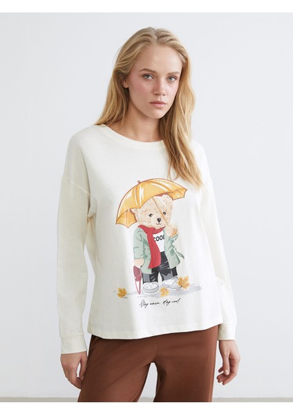 Yeni Sezon Ayı Teddy Baskılı Kadın Pijama Takımı fiyatları