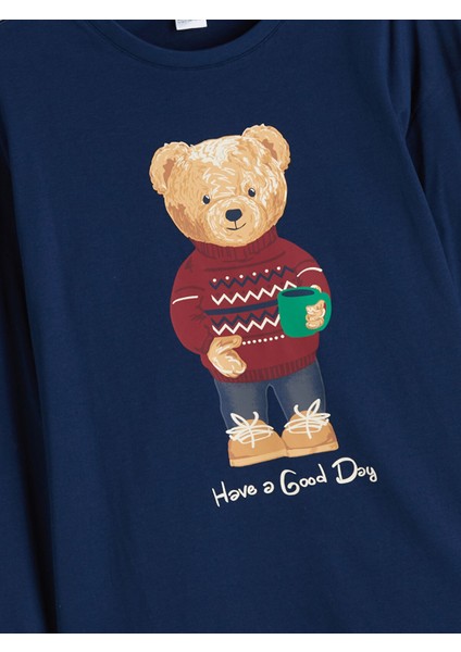 Yeni Sezon Ayı Teddy Baskılı Erkek Çocuk Pijama Takımı Aile Kombini modelleri