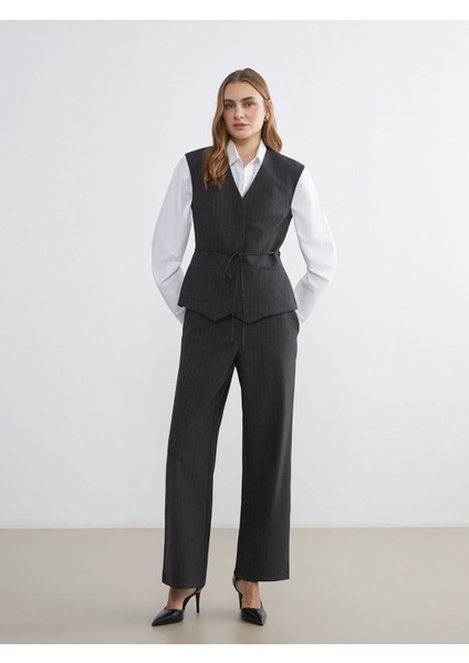 Yeni Sezon V Yaka Çizgili Kadın Klasik Yelek fiyatları