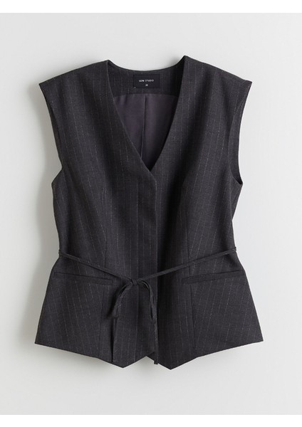 Yeni Sezon V Yaka Çizgili Kadın Klasik Yelek indirimleri