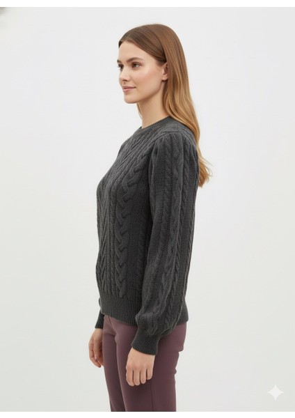 Kadın Saç Örgü Triko Kazak 7395 fiyatları