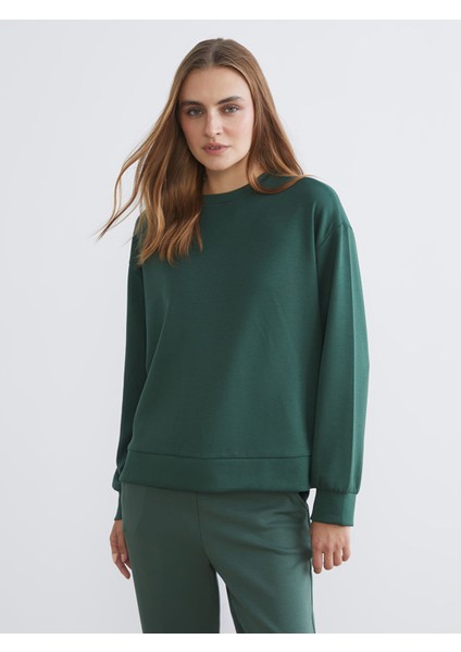 Yeni Sezon Bisiklet Yaka Oversize Kadın Sweatshirt