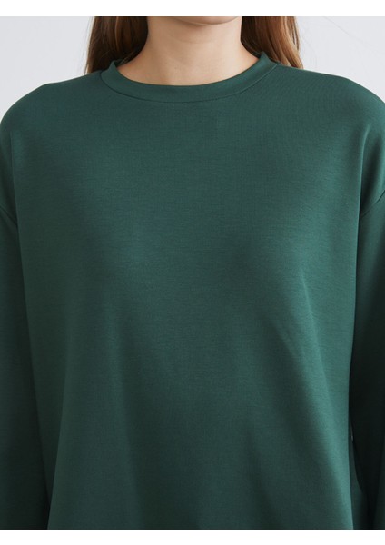 Yeni Sezon Bisiklet Yaka Oversize Kadın Sweatshirt modelleri