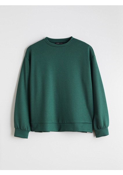 Yeni Sezon Bisiklet Yaka Oversize Kadın Sweatshirt indirimleri