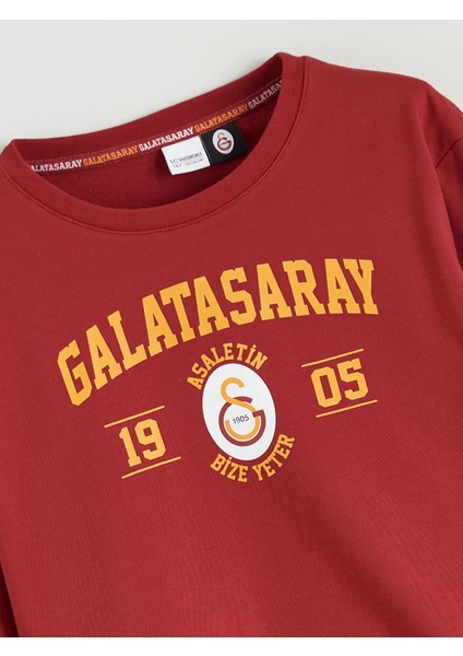 Yeni Sezon Bisiklet Yaka Galatasaray Baskılı Erkek Çocuk Pijama Takımı modelleri