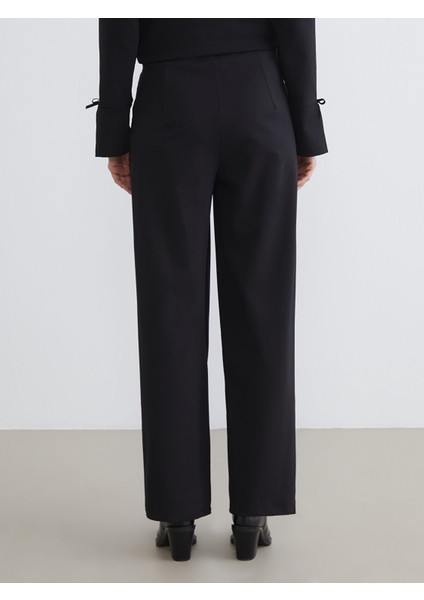 Yeni Sezon Beli Lastikli Geniş Paça Kadın Pileli Pantolon fırsatları