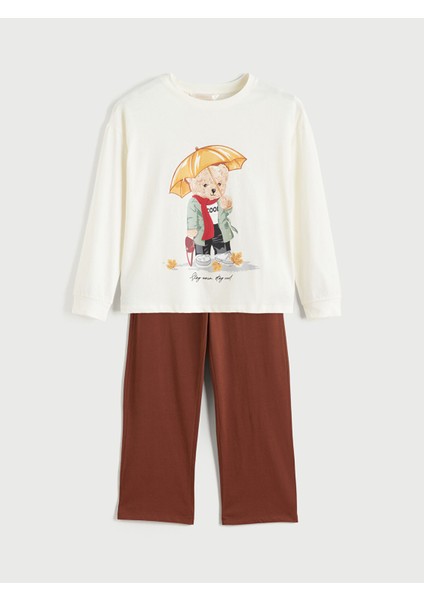 Yeni Sezon Ayı Teddy Baskılı Kadın Pijama Takımı indirimleri