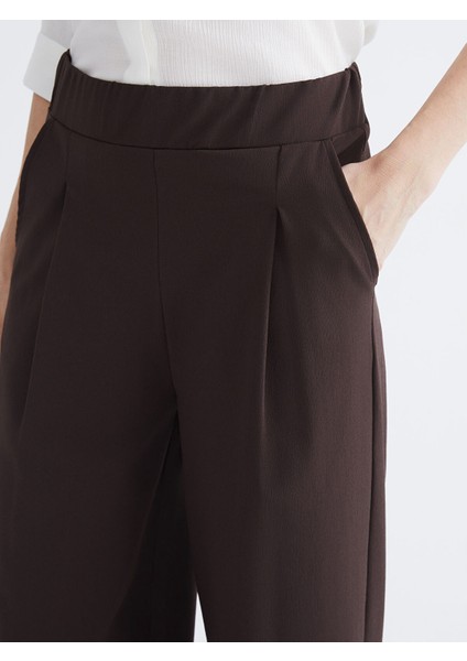 Yeni Sezon Beli Lastikli Geniş Paça Kadın Pileli Pantolon modelleri