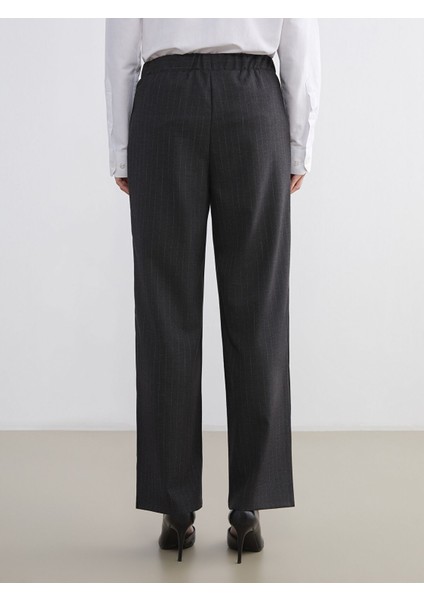 Yeni Sezon Beli Lastikli Çizgili Kadın Pantolon fırsatları