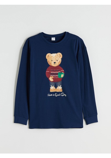 Yeni Sezon Ayı Teddy Baskılı Erkek Çocuk Pijama Takımı Aile Kombini fiyatları