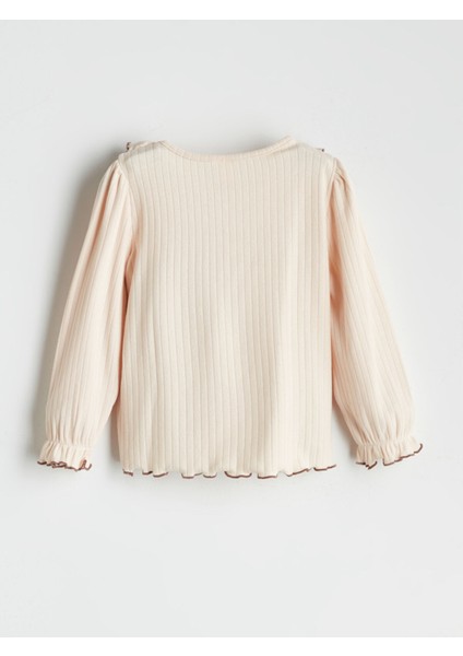 Yeni Sezon Bebe Yaka Fırfırlı Kız Bebek Bluz ve Tayt Pantolon modelleri