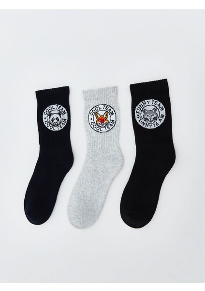 Yeni Sezon Desenli Erkek Çocuk Soket Çorap 3'lü