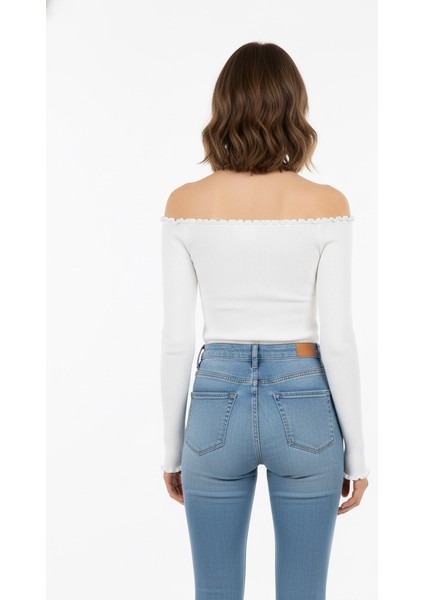 Kadın Omuzları Açık Triko Bluz 14960 fiyatları