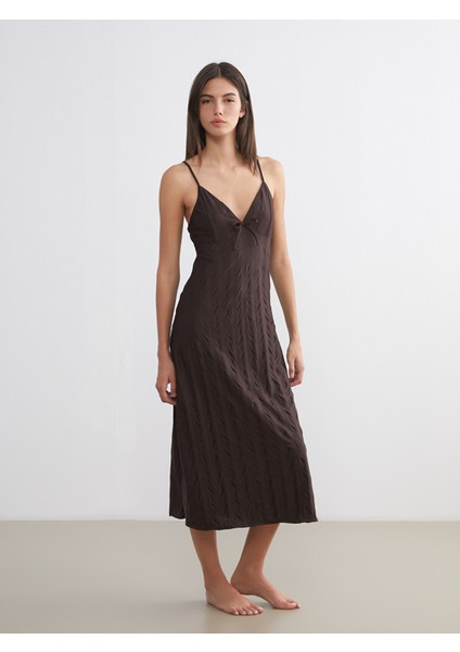 Yeni Sezon V Yaka Desenli Askılı Kadın Fantezi Gecelik fiyatları