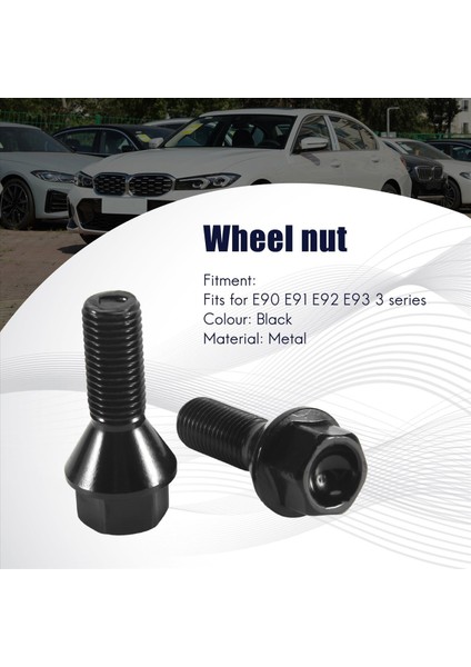 4pcs Siyah Tekerlek Cıvata Pabuç Somun Bmw E30 E36 E46 E60 E90 36136781150 (Yurt Dışından) indirimleri