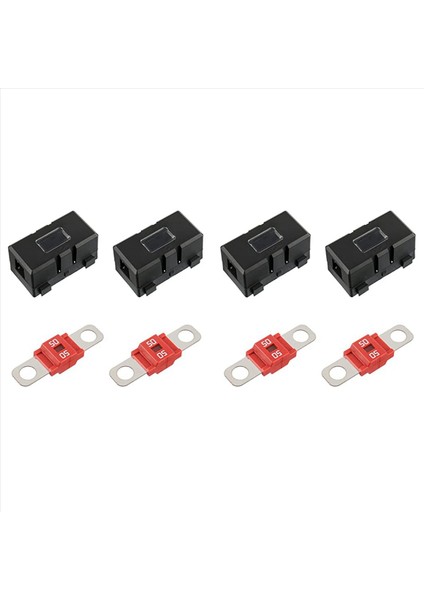 4 x Ans-H Araba Sigorta Tutucusu ve Mıdı Sigortalarında 4 x Yüksek Akım Cıvatası 50A Arabalar Kamyonlar Araçlar Için Amp 50A (Yurt Dışından)