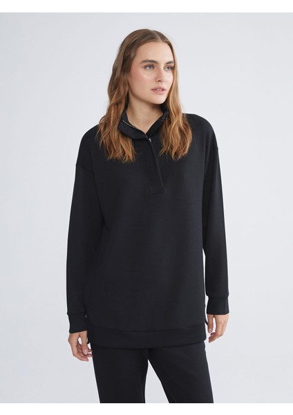 Yeni Sezon Dik Yaka Kadın Sweatshirt Tunik