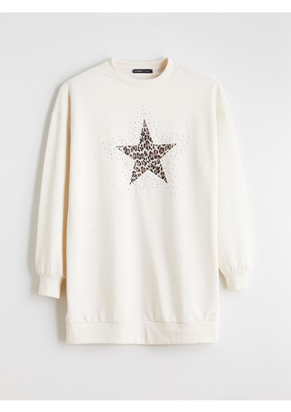 Yeni Sezon Taşlı Oversize Kadın Sweatshirt Tunik indirimleri