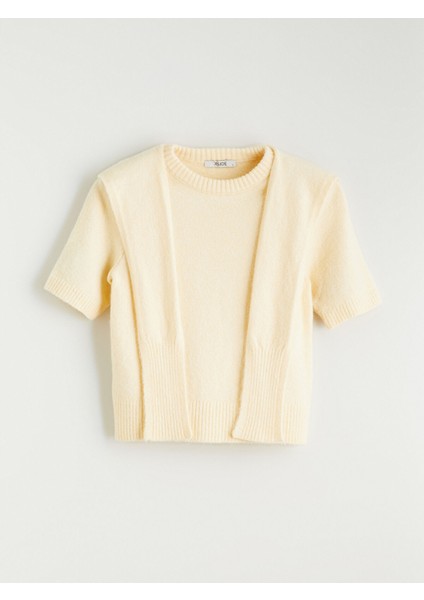 Yeni Sezon Bağlama Detaylı Bisiklet Yaka Kadın Triko Kazak indirimleri