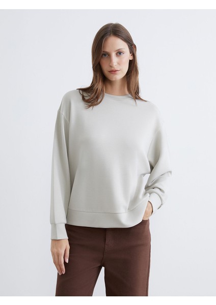 Yeni Sezon Bisiklet Yaka Oversize Kadın Sweatshirt