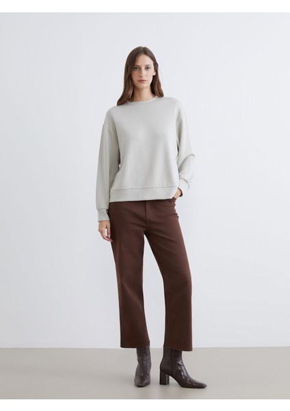 Yeni Sezon Bisiklet Yaka Oversize Kadın Sweatshirt fiyatları