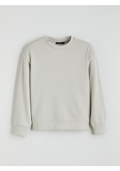 Yeni Sezon Bisiklet Yaka Oversize Kadın Sweatshirt indirimleri