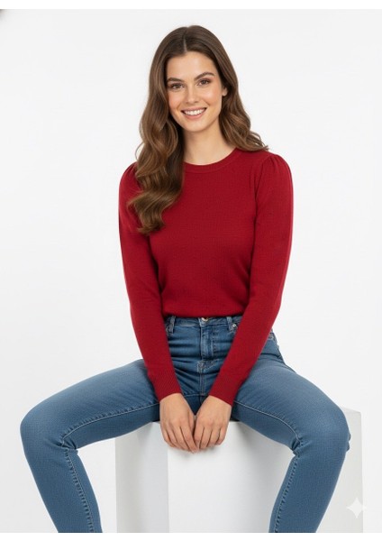 Kadın Fiyonk Desenli Triko Kazak 14662 modelleri