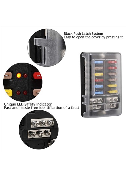 3x 12V 12 Yollu Deniz Sigorta Blok Sigorta Paneli Ground ve 12 Volt Sigorta Kutusu Otomotiv Teknesi Rv Rzr (Yurt Dışından) fırsatları