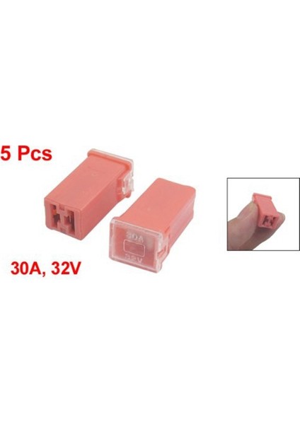 Pembe 30A 32V Amp J Bıçak Kartuşu Pal Sigorta Içinde Kadın Fişi 5 Pcs (Yurt Dışından)
