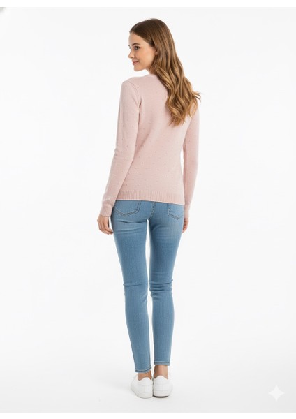 Kadın Fiyonk Desenli Triko Kazak 14662 modelleri