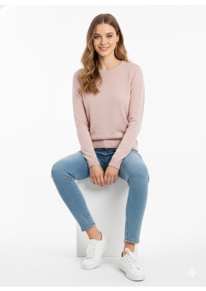 Kadın Fiyonk Desenli Triko Kazak 14662 indirimleri