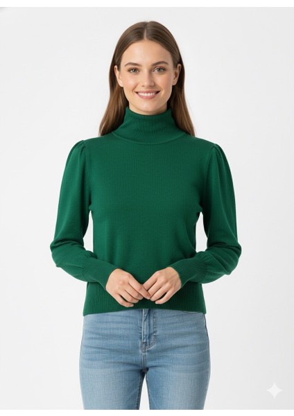 Kadın Yarım Balıkçı Triko Kazak 5688